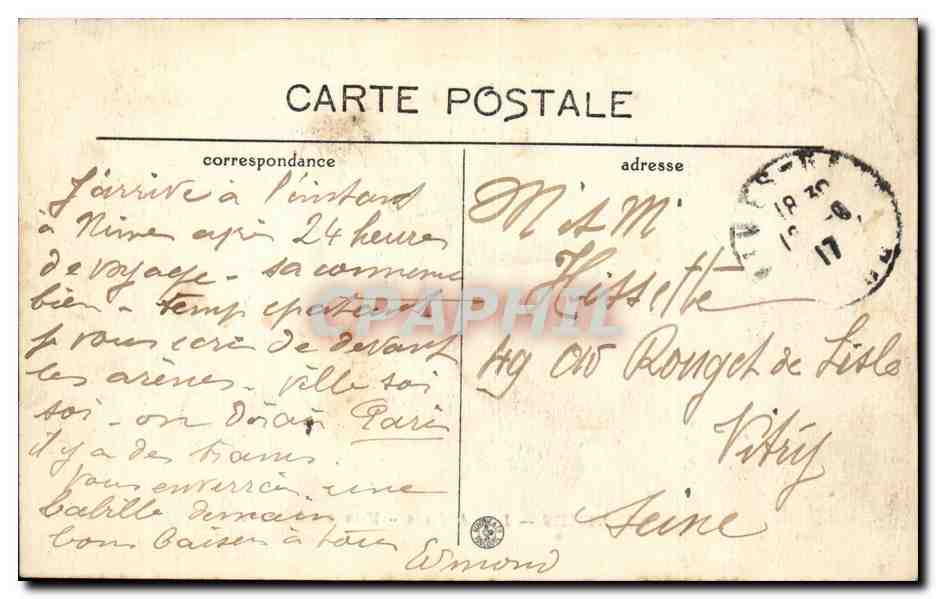 Nîmes — Les Arènes — Vue extérieure — A.R. — Verso