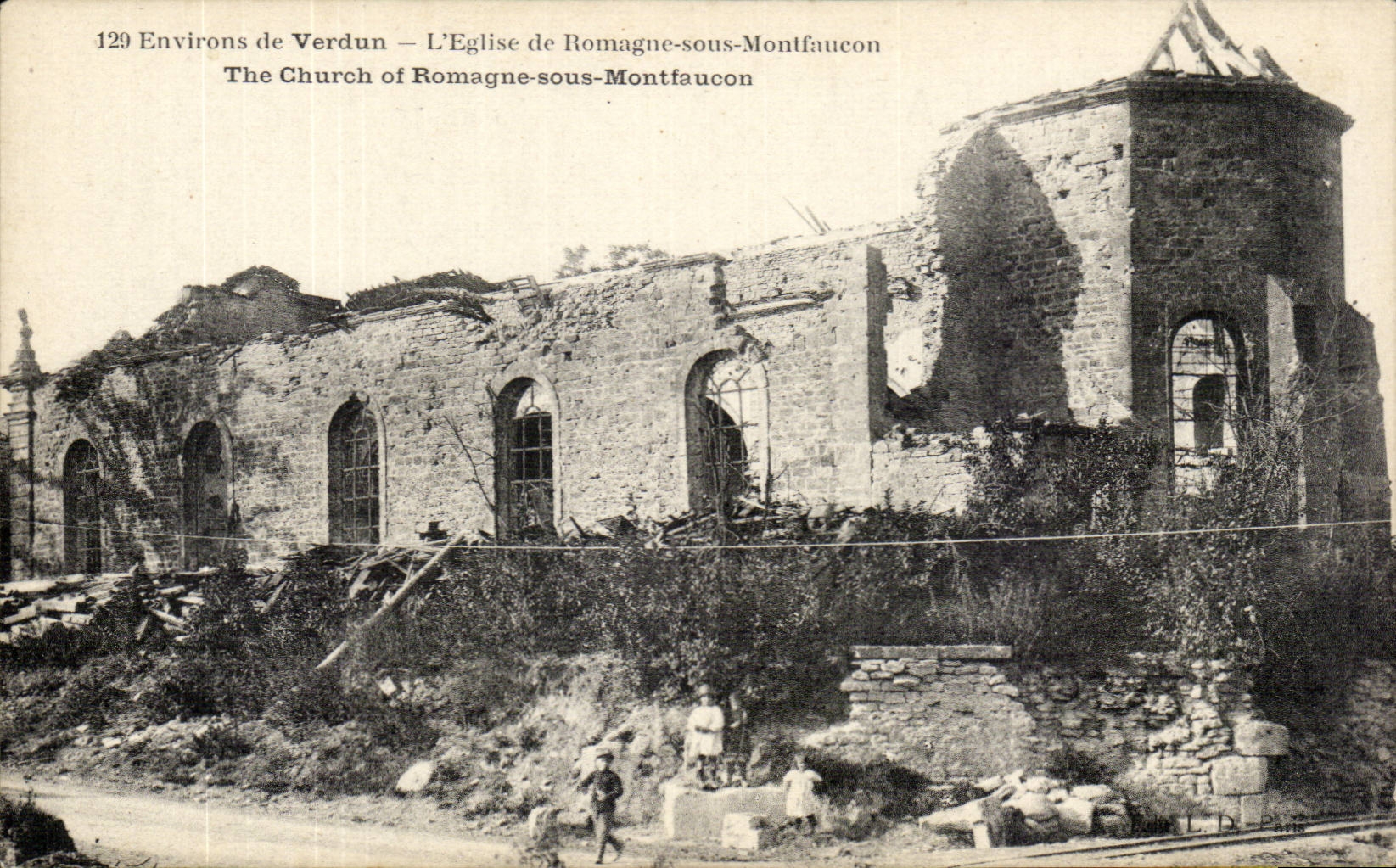 Ruines de l'église de Romagne-sous-Montfaucon — Environ de Verdun — n°129