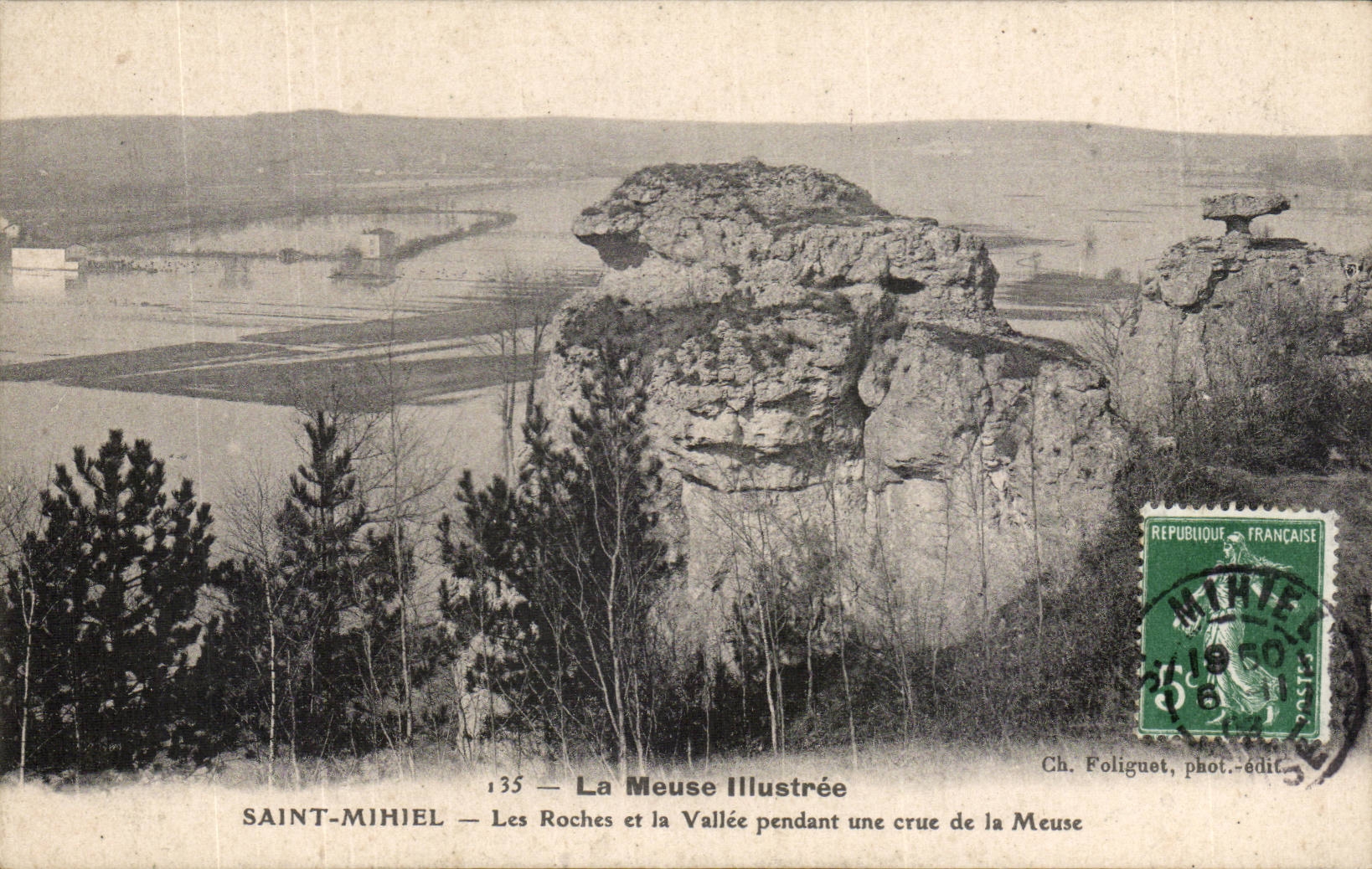 Saint Mihiel CPA Les roches et la vallee pendant une crue de la Meuse