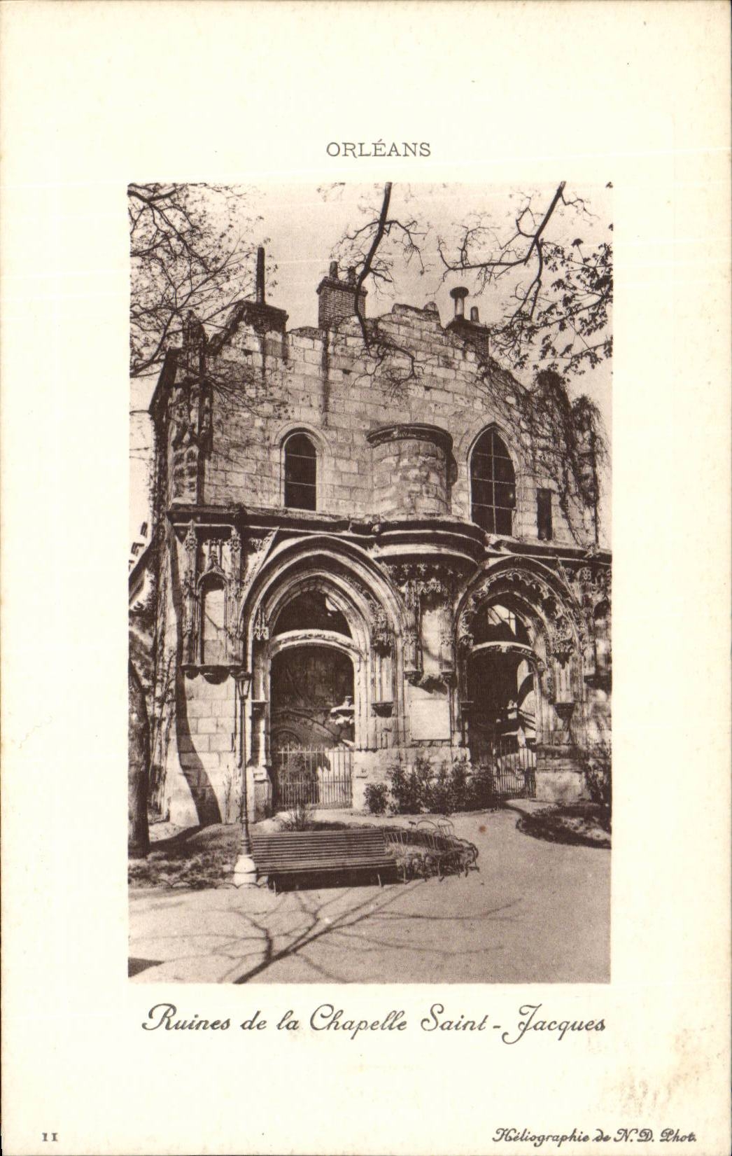 CPA Orleans Ruines de la chapelle Saint Jacques