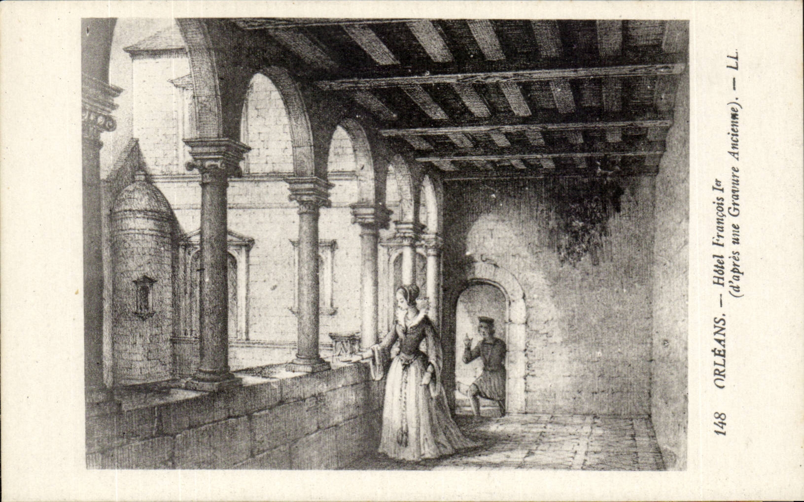 CPA Orleans Hotel Francois 1er Gravure ancienne