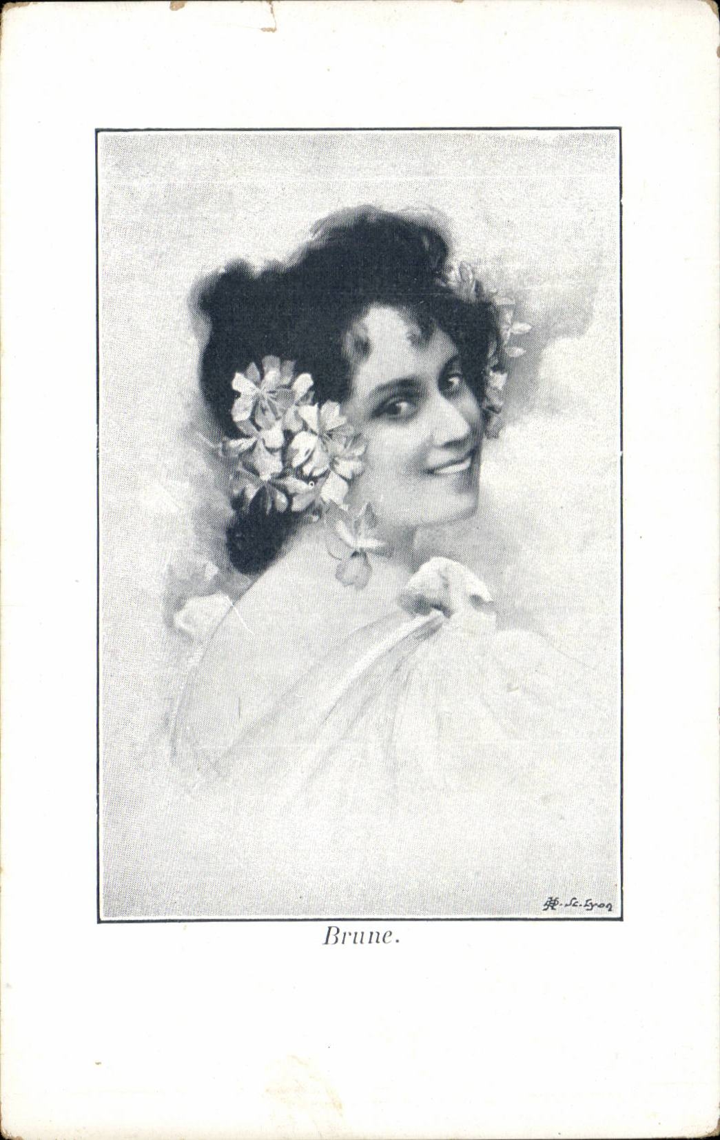 CPA Fantaisie Femme Brune