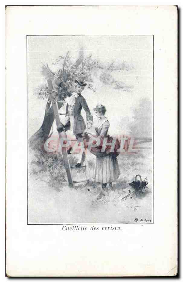 CPA Fantaisie Femme Cueillette des cerises