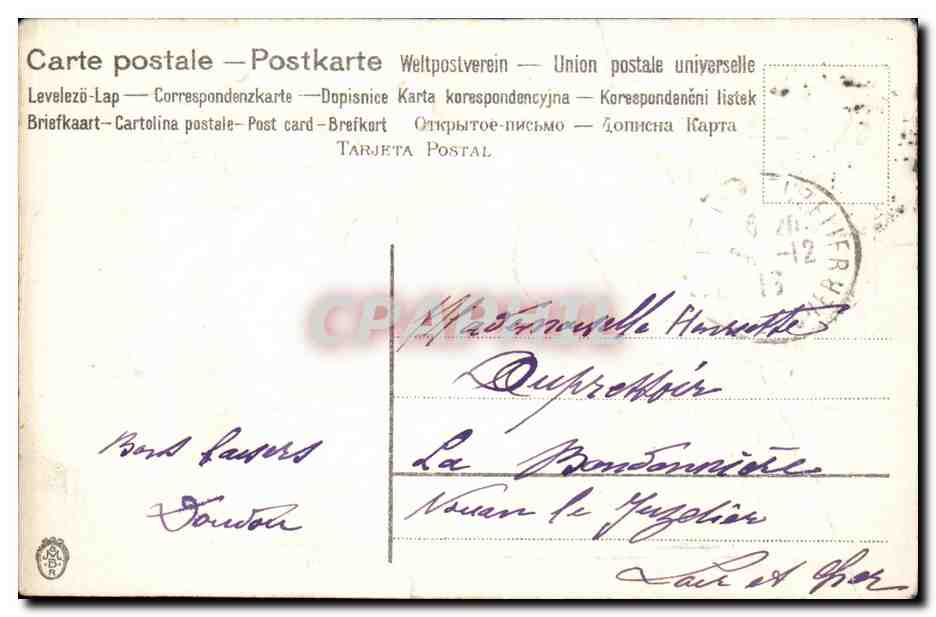 CPA Fantaisie Oiseaux Heureuse annee — Rückseite