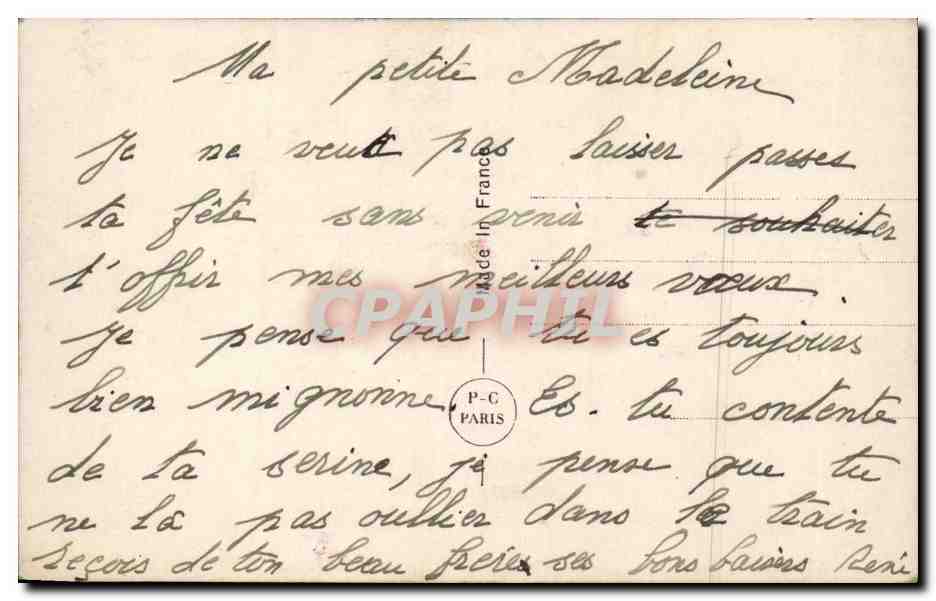 CPA Fantaisie Enfant — Rückseite