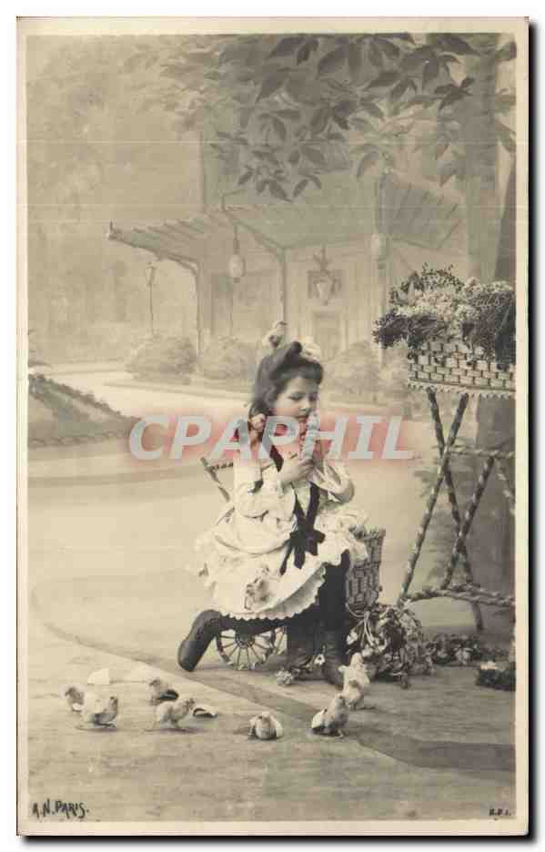 CPA Fantaisie Enfant Poussins