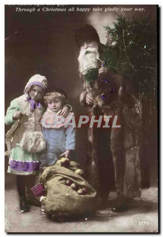 CPA Fantaisie Enfant Pere Noel Christmas