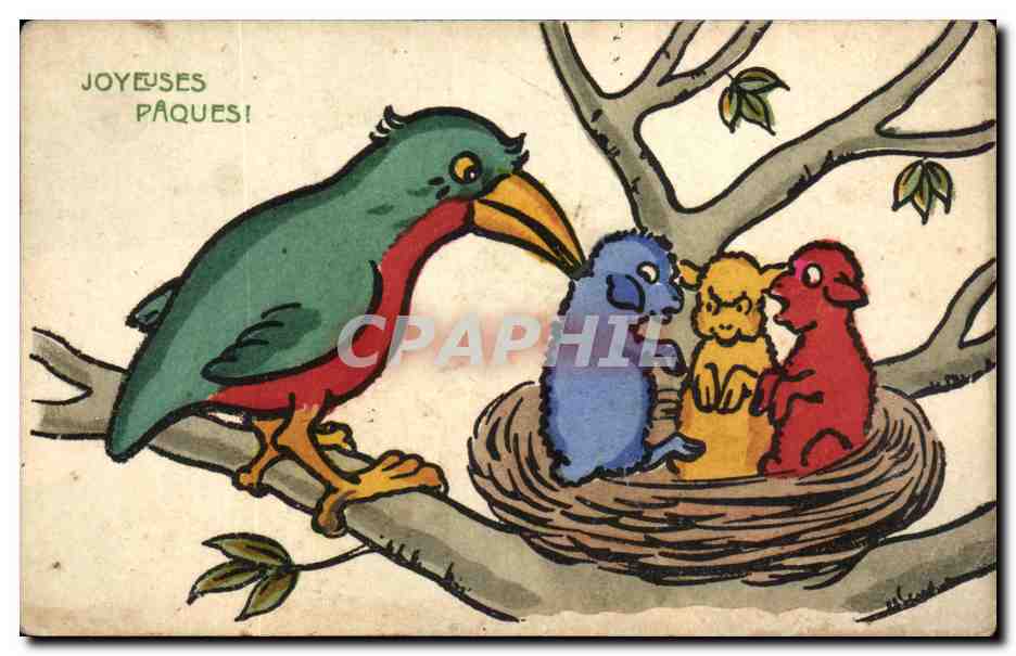 CPA Fantaisie Joyeuses Paques Easter Mouton Sheep