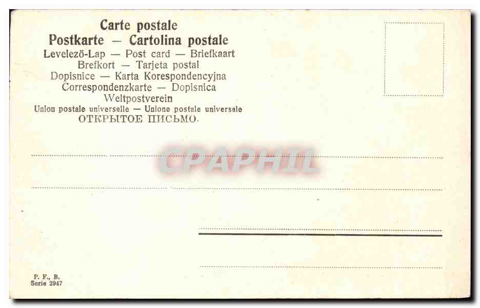 CPA Fantaisie Enfant Cigogne — Rückseite