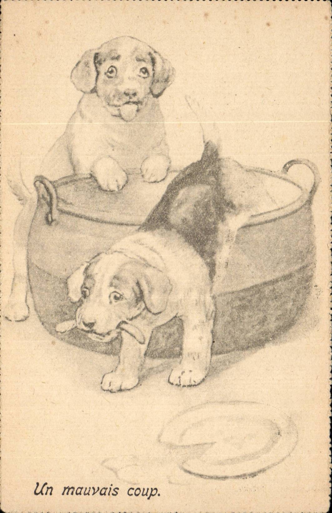 CPA Fantaisie Chien Chiens Dog dogs