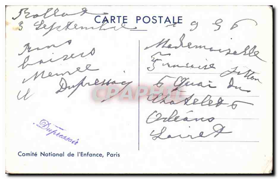 CPA Fantaisie Enfants — Verso