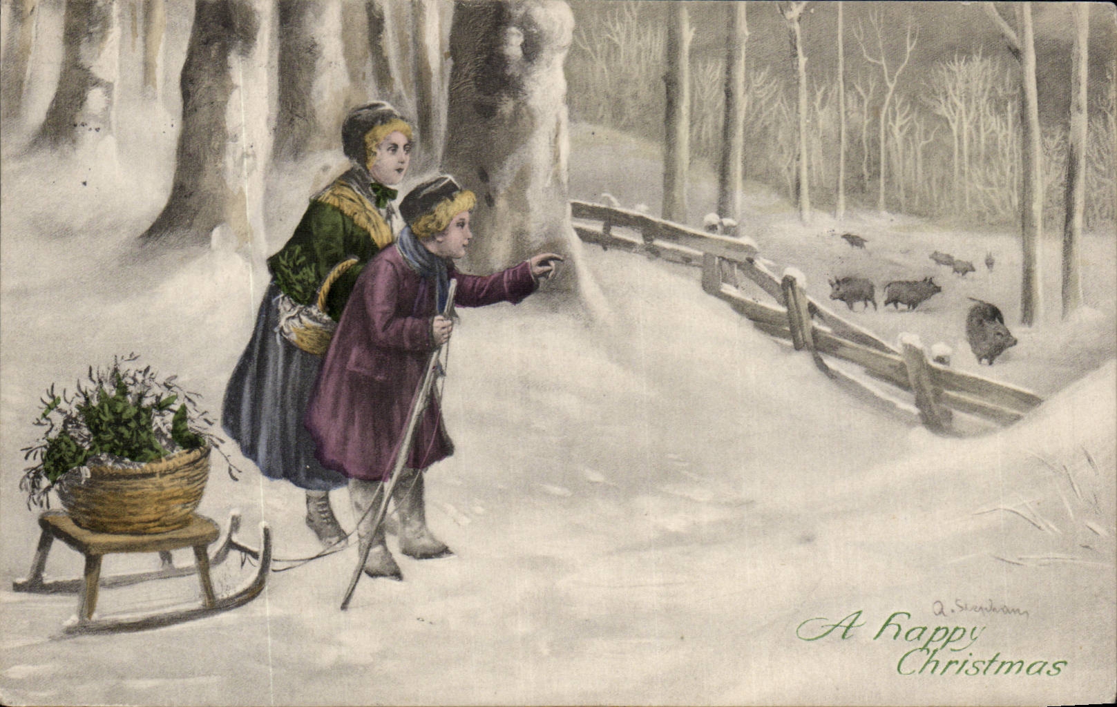 CPA Fantaisie Enfants Christmas Noel