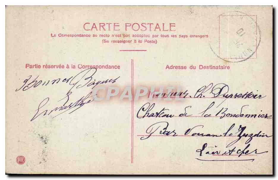 CPA Fantaisie Enfant Joyeuses Paques EAster — Rückseite