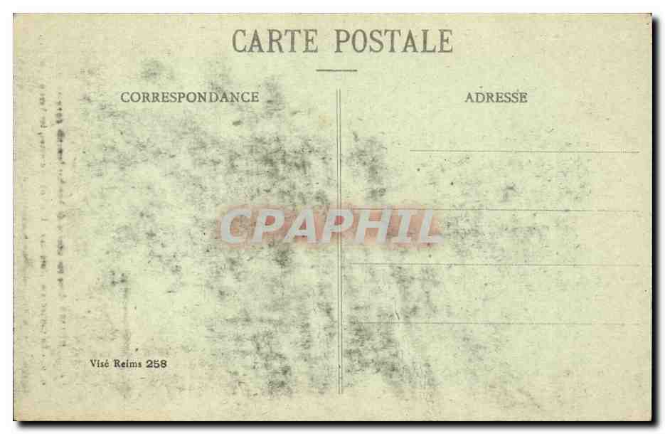 Reims CPA Cathedrale Apres le bombardement Les voutes crevees les verrieres brisees — Rückseite
