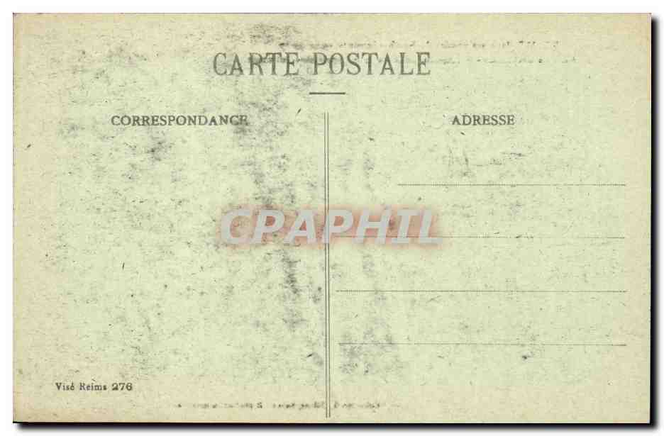 Reims CPA Cathedrale Apres le bombardement Abside detail de la galerie haute renversee — Rückseite