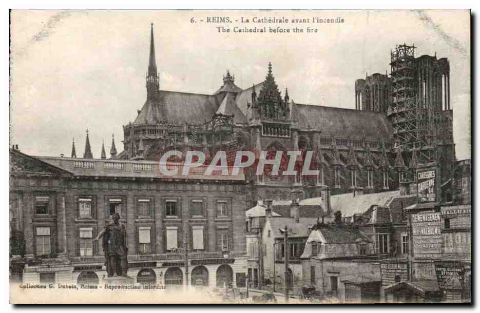 Reims CPA Cathedrale avant l'incendie 
