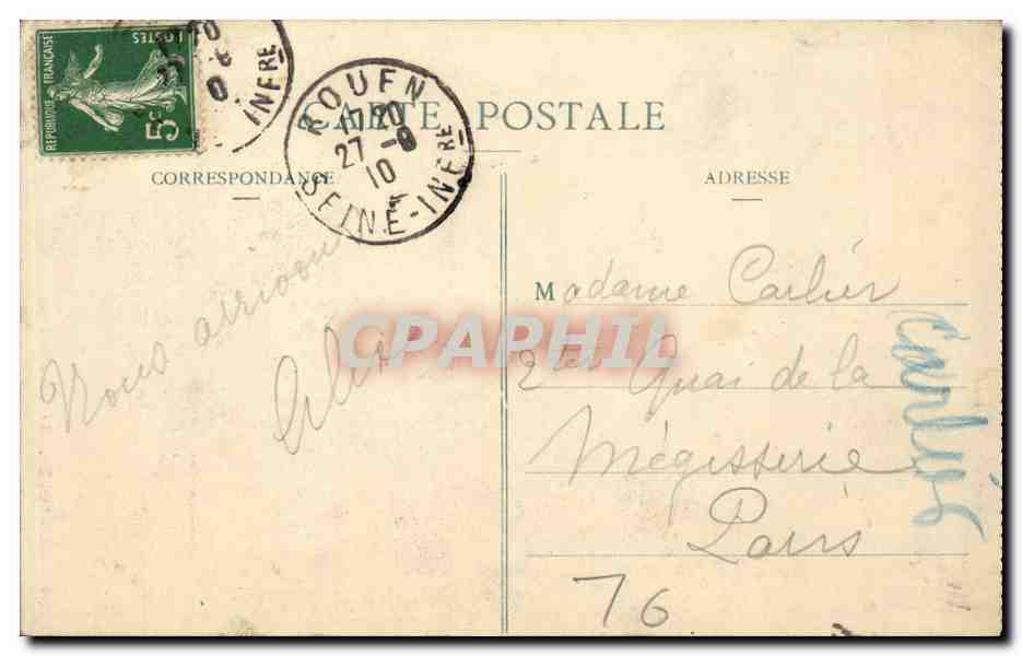 Rouen CPA La grosse horloge Clock — Rückseite