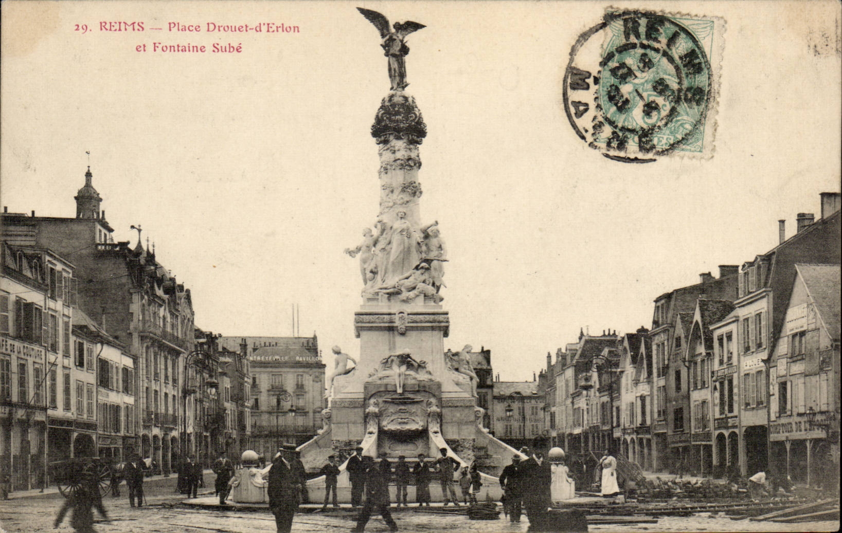 Reims — Place Drouet-d'Erlon et Fontaine Subé