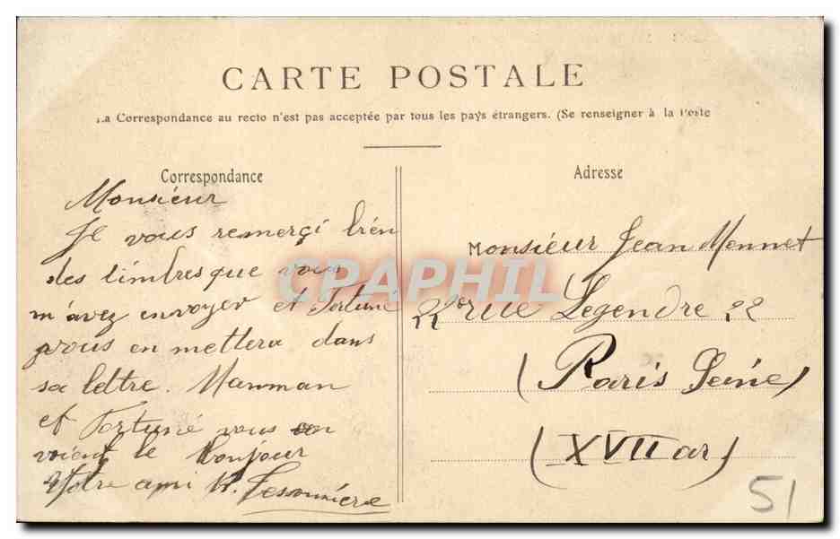 Reims CPA Les petites soeurs des pauvres — Rückseite