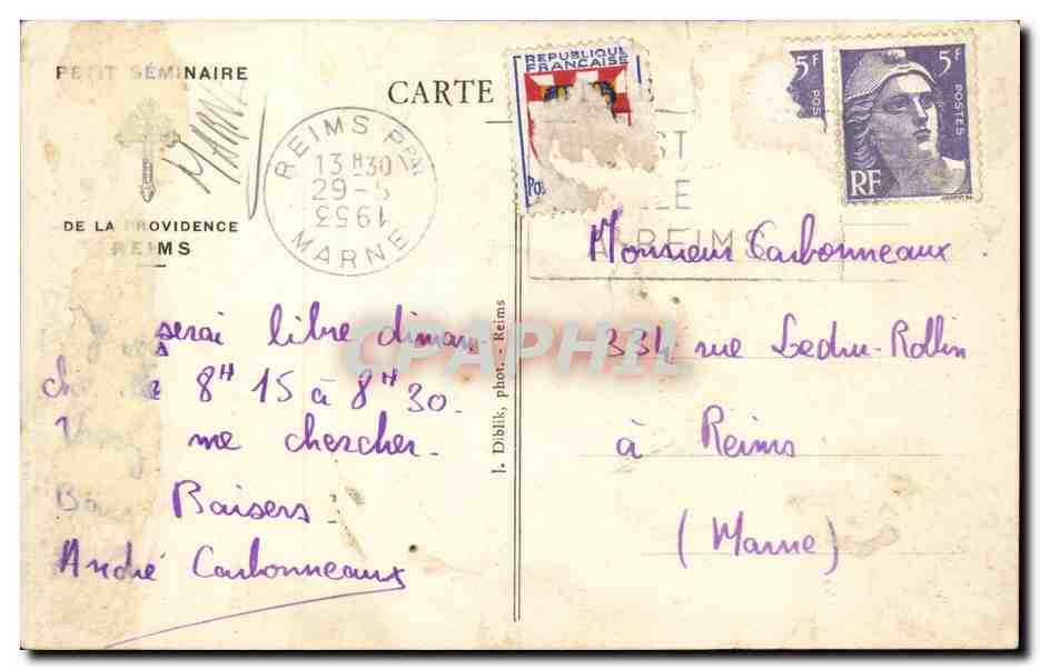 Reims CPA Vue generale Petit seminaire — Rückseite
