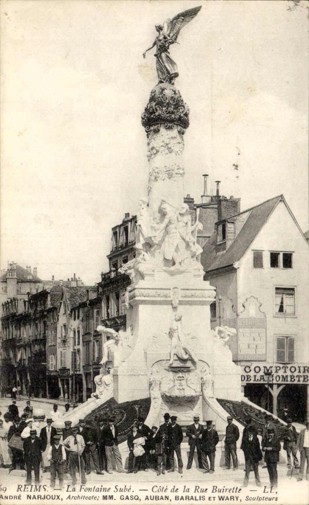 Reims CPA Fontaine Sube Cote de la rue Buivette 