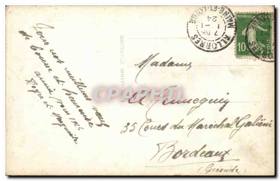CPA Fantaisie Femme Bonne annee — Rückseite