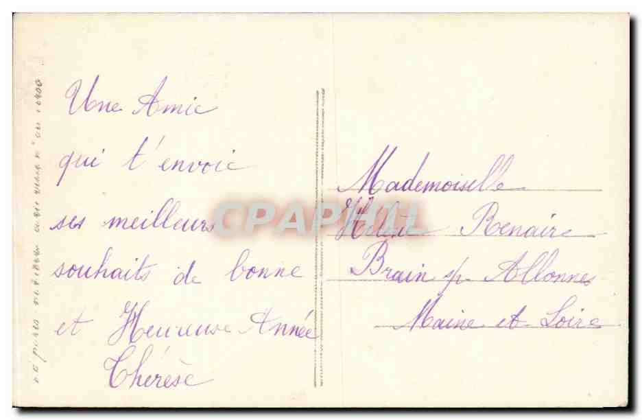 Jeune femme en robe vert pâle embrassant un jeune homme — J.M.T. Paris 229 — Achterkant