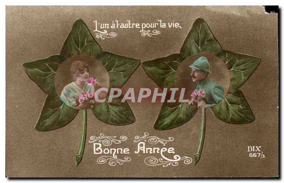 CPA Fantaisie Femme Militaria Bonne annee