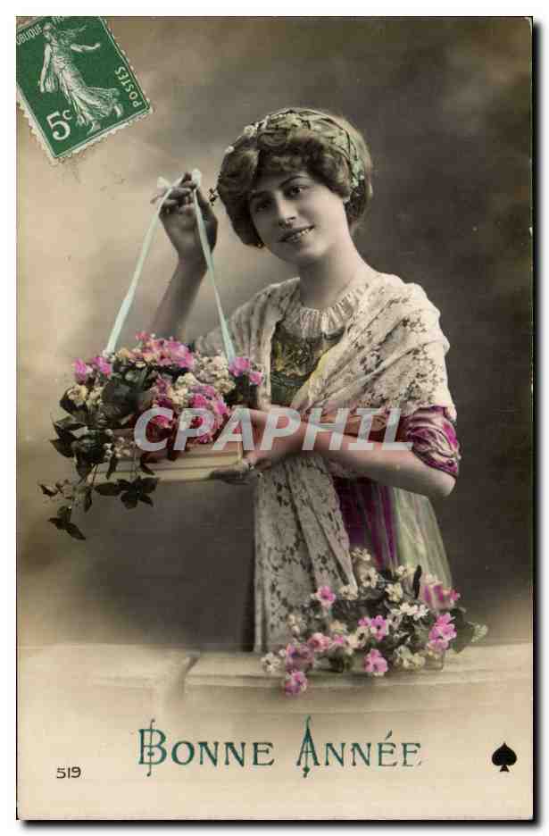 CPA Fantaisie Femme Bonne annee