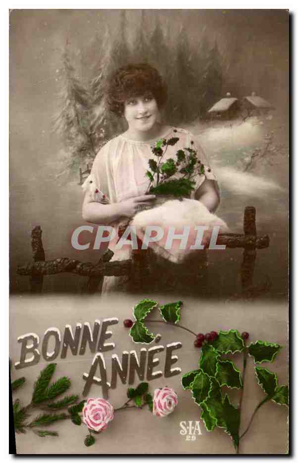 Giovane donna in paesaggio invernale — SIA 28 — Buon Anno