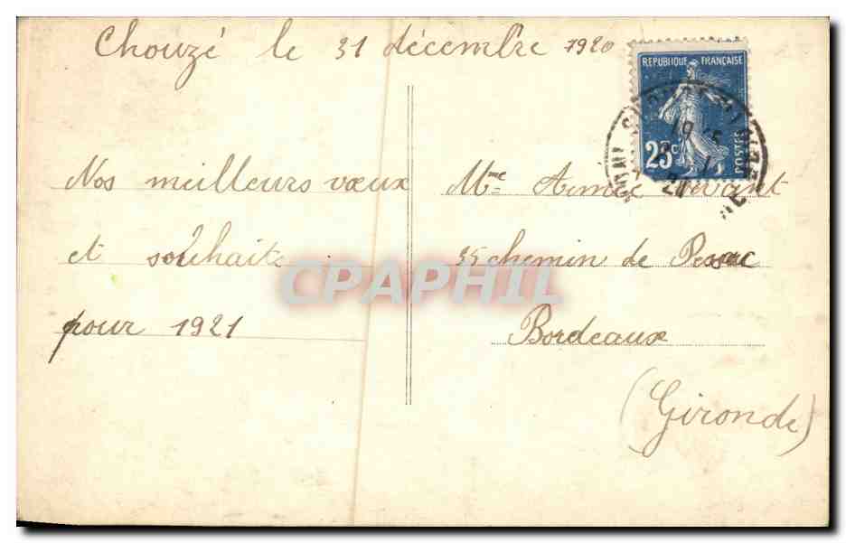 Giovane donna in paesaggio invernale — SIA 28 — Buon Anno — Verso