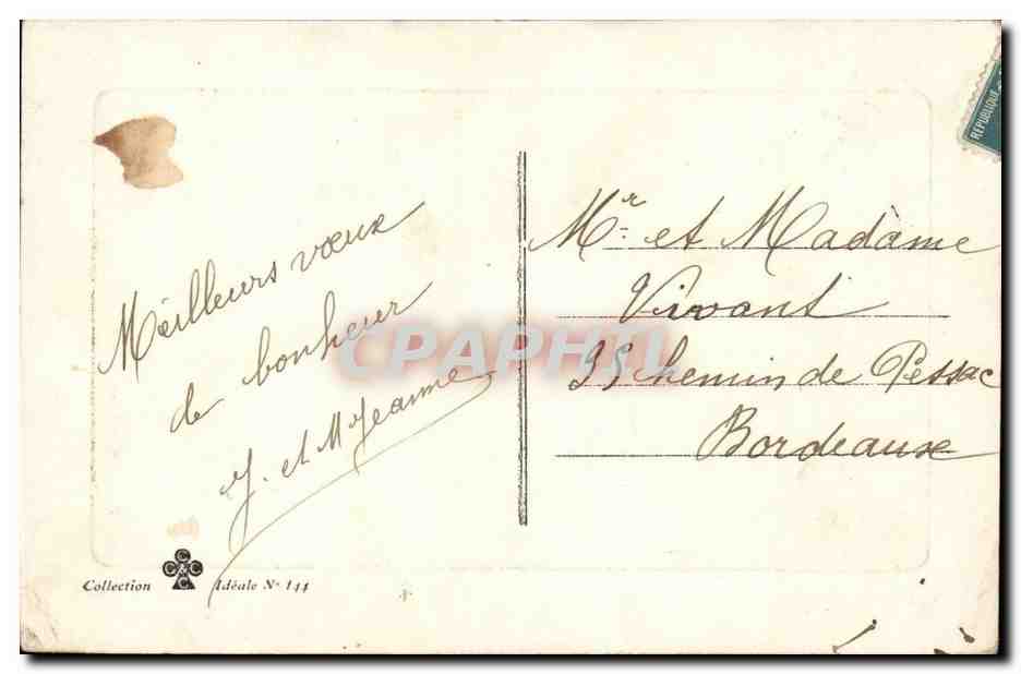 Femme en robe verte — 'Heureuse Année' — Collection Idéale N° 144 — Verso