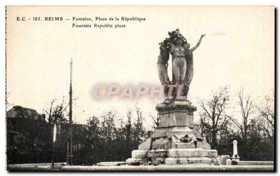 Reims — Fountain, Place de la République — E.C. 385