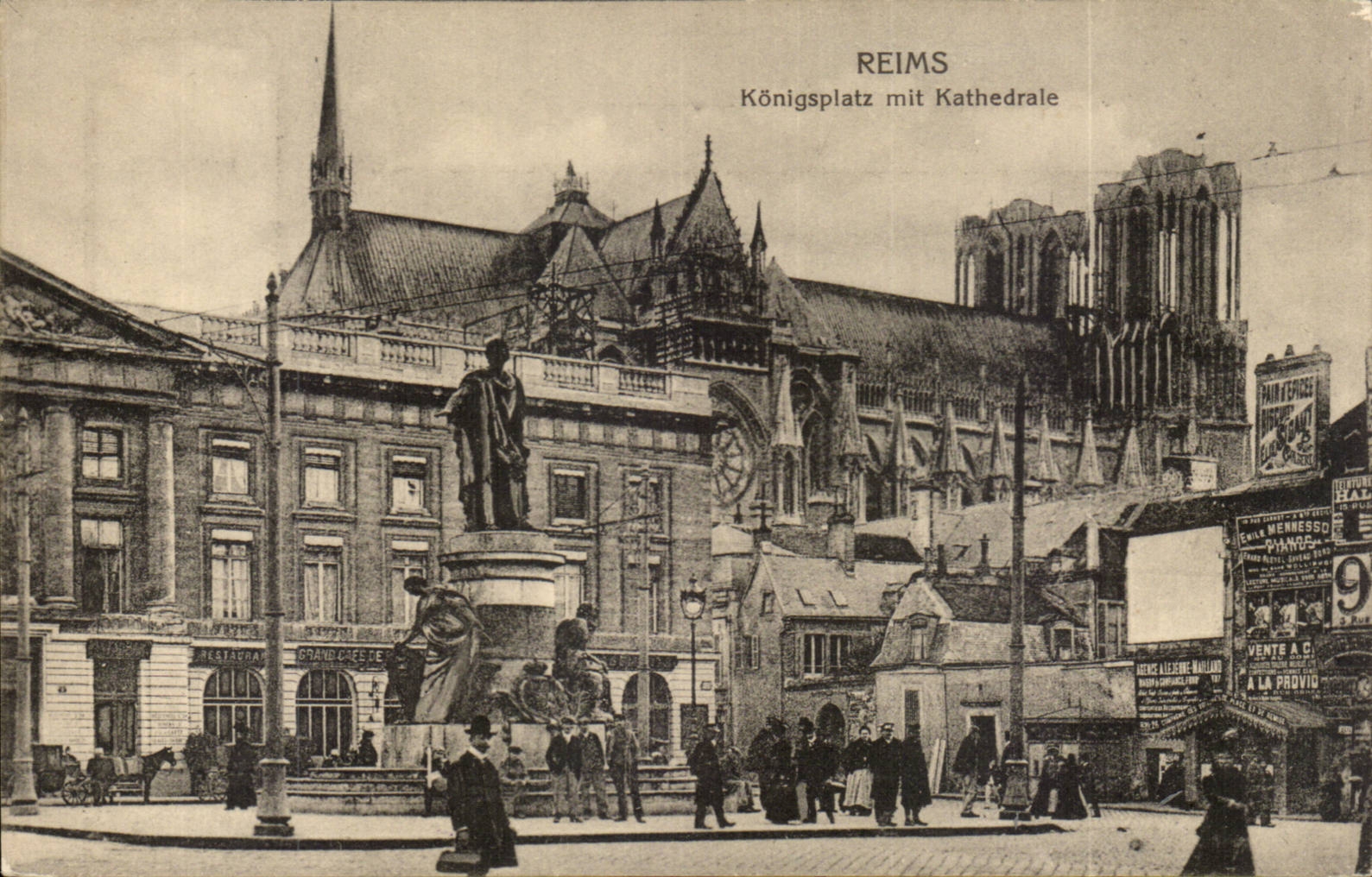 Reims — Königspalast mit Kathedrale — Verlag von Dr. Trenkler & Co., Leipzig-St. Ser. 63, 14.