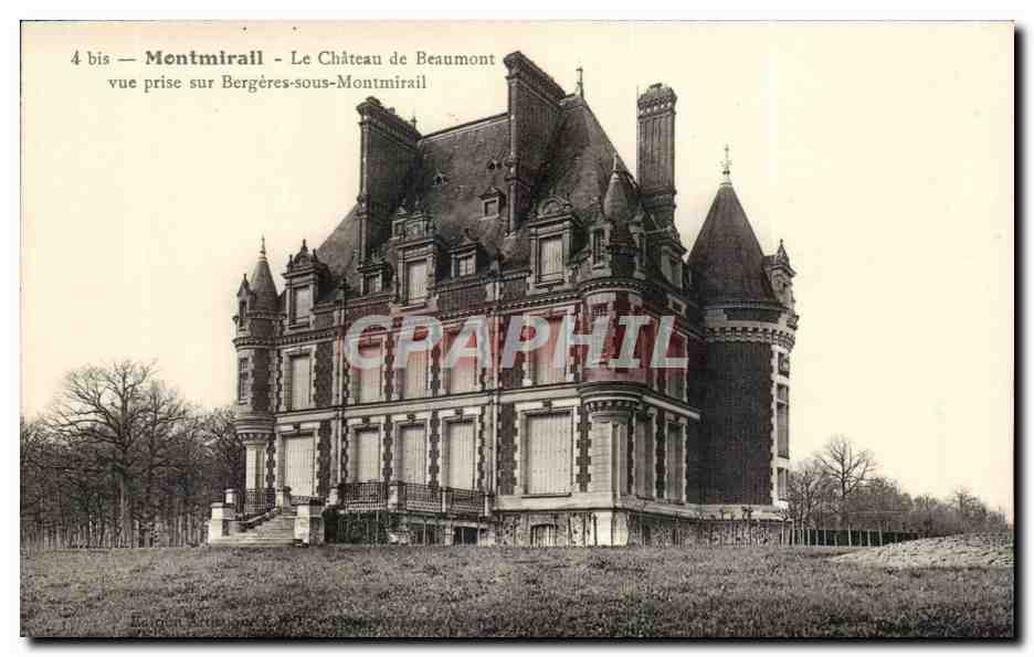 CPA Montmirail Le chateau de Beaumont vue prise sur Bergeres sous Montmirail