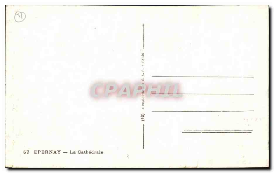 Epernay — La Cathédrale — éditeur Cap — Verso