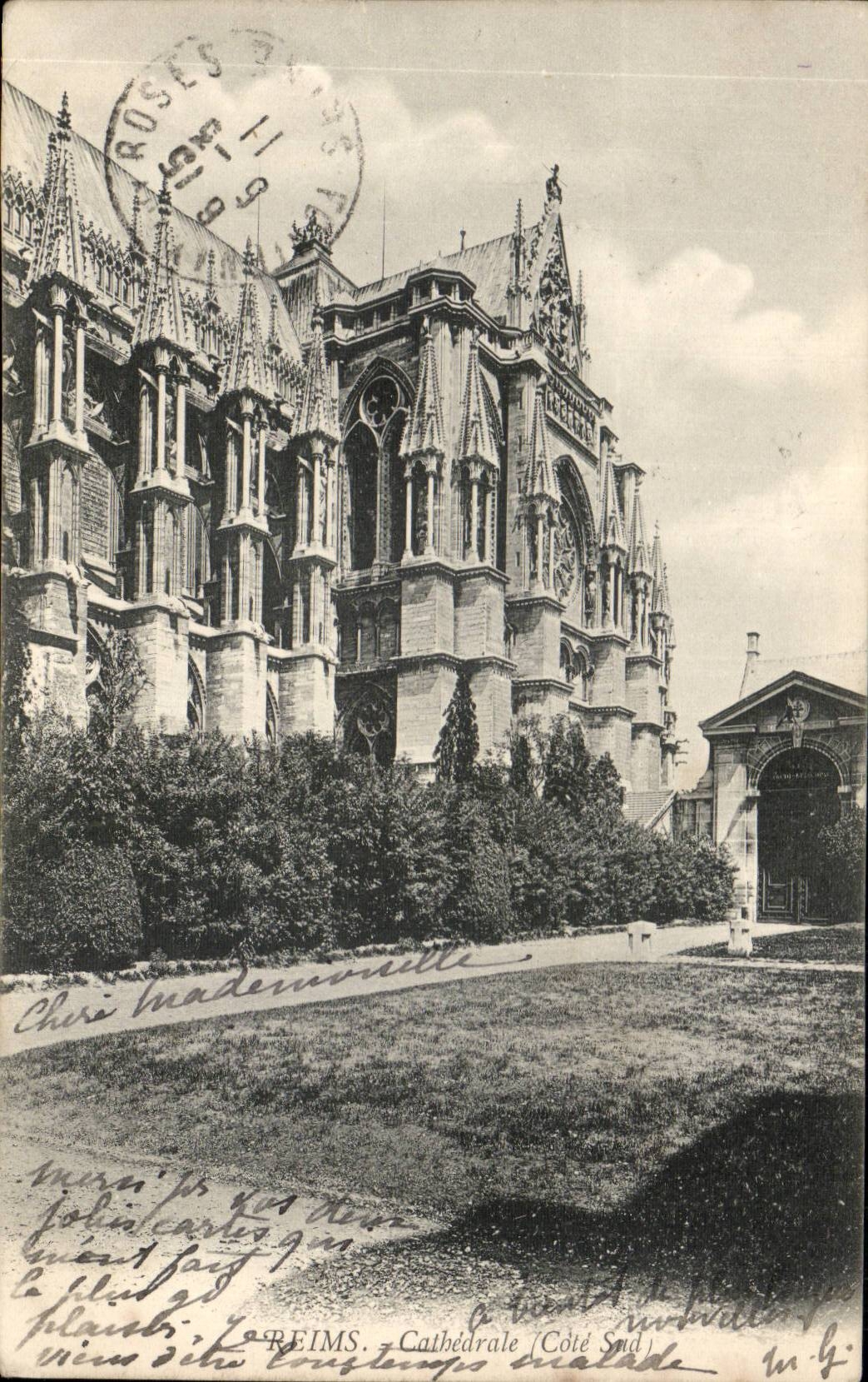 Reims - Cathédrale (Côté Sud) — vue de la façade gothique — éditeur non identifié