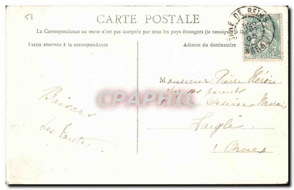 CPA Reims La cathedrale — Rückseite
