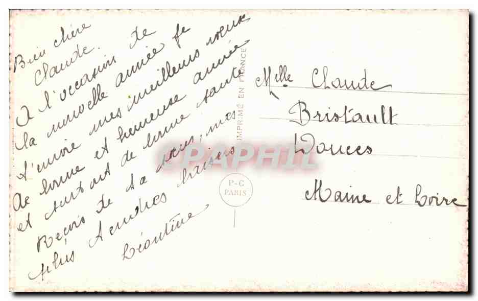 CPA Fantaisie Fleur Rose Hirondelle  — Verso