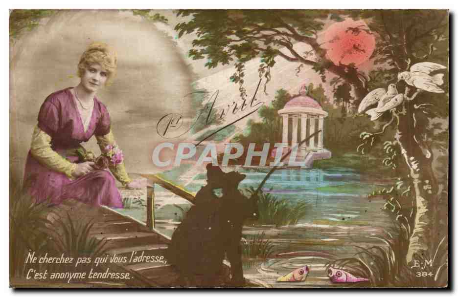 CPA Fantaisie Femme 1er avril