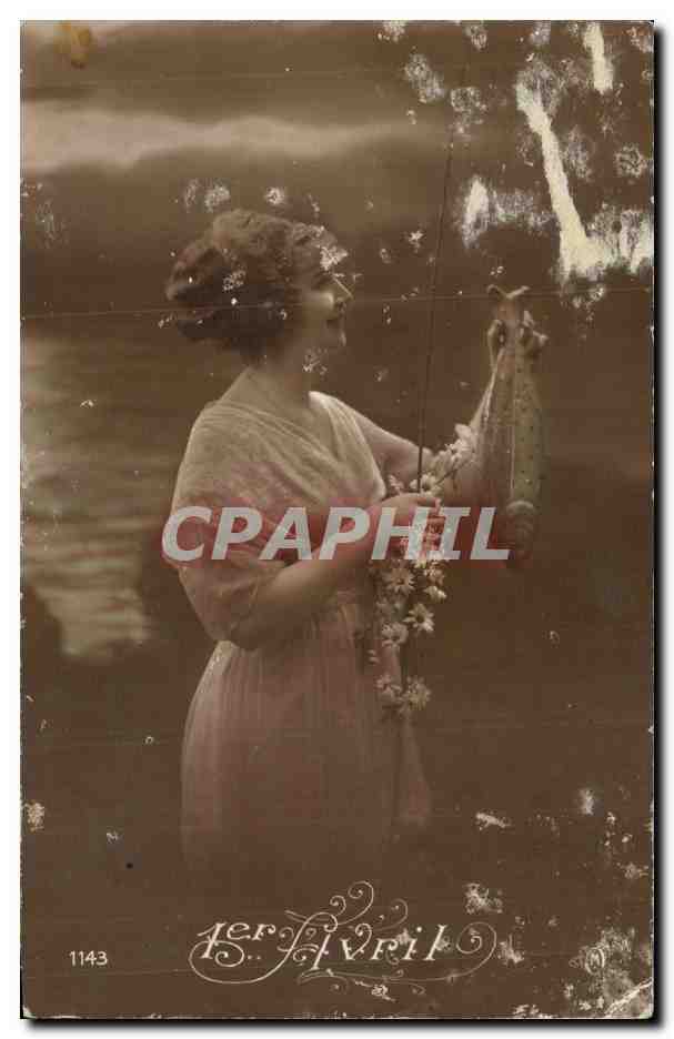CPA Fantaisie Femme 1er avril