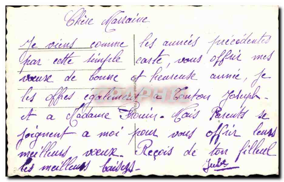 CPA Fantaisie Fleurs Bonne annee — Verso
