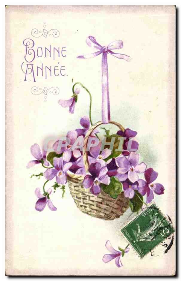 CPA Fantaisie Bonne annee Fleurs