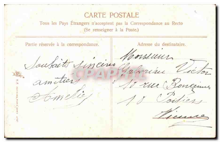 CPA Fantaisie Bonne annee Fleurs — Rückseite