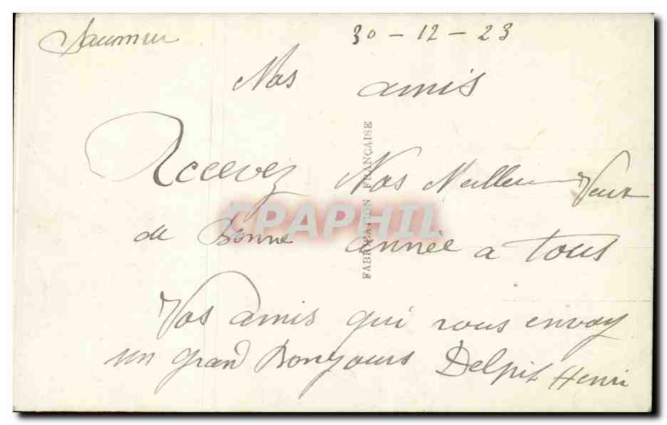 CPA Fantaisie Bonne annee Fleurs — Rückseite