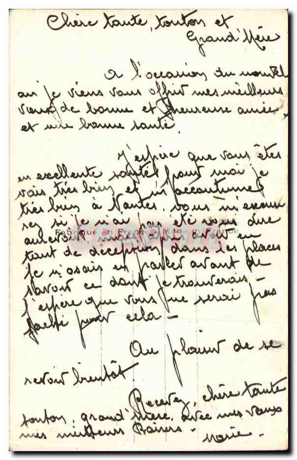 CPA Fantaisie Nouvel an Fleurs — Rückseite