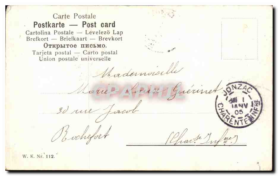 CPA Fantaisie Fleurs Rose — Verso