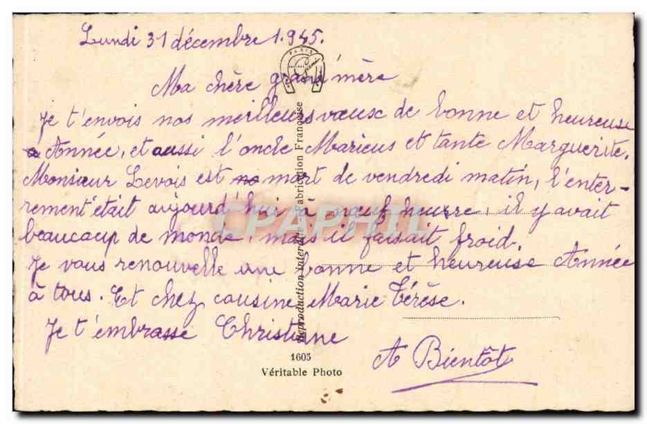CPA Fantaisie Enfant Bonne annee Camion de pompiers  — Rückseite