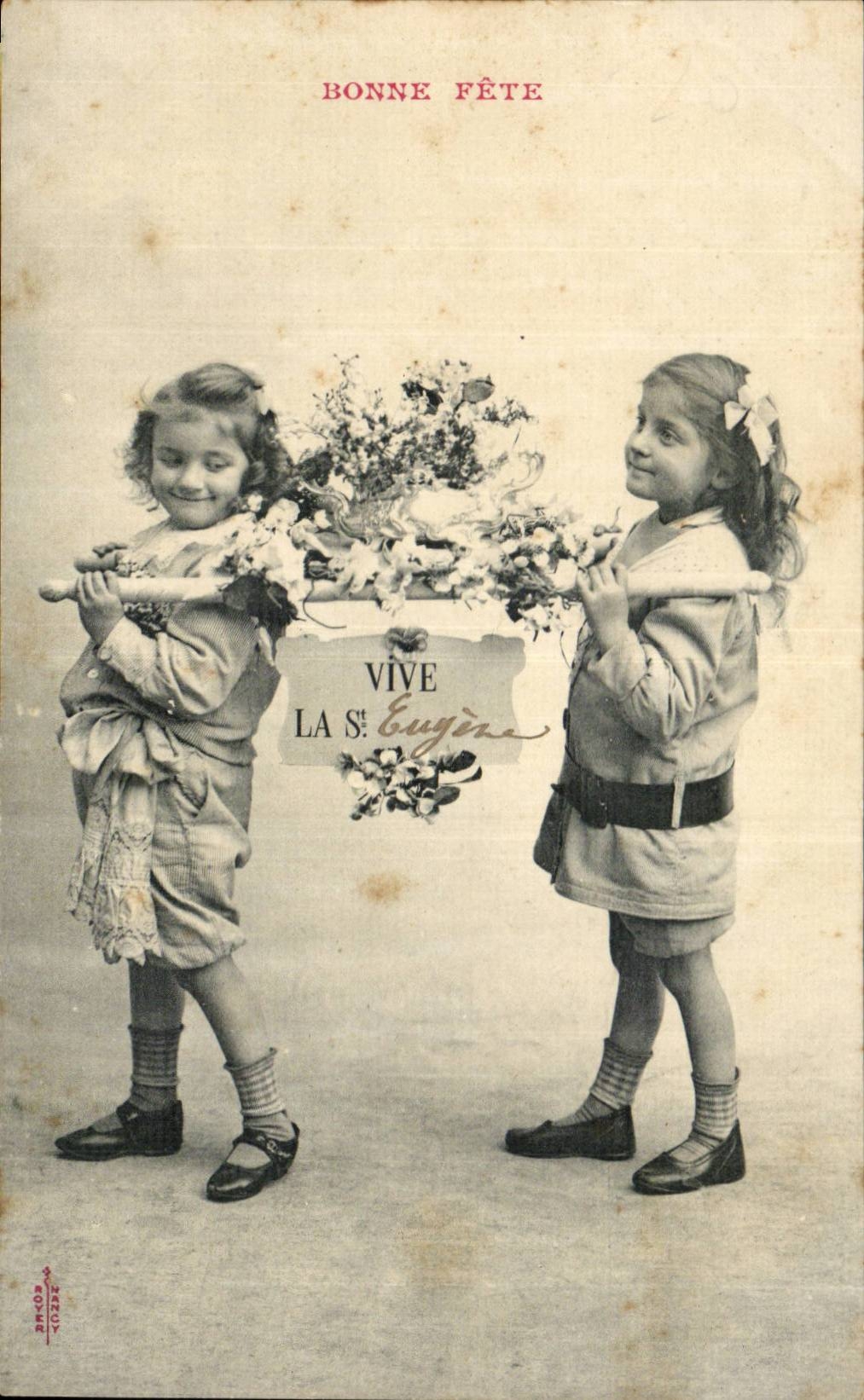 CPA Fantaisie Enfants Bonne fete Vive la Ste Eugene