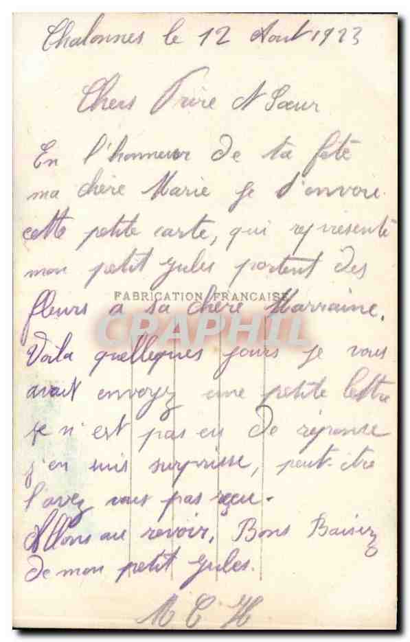 CPA Fantaisie Enfant Bonne fete — Verso
